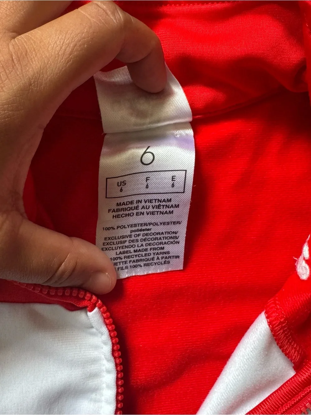 Adidas Kids Red Track Jacket Size 6 | Full Zip | Excellent Condition